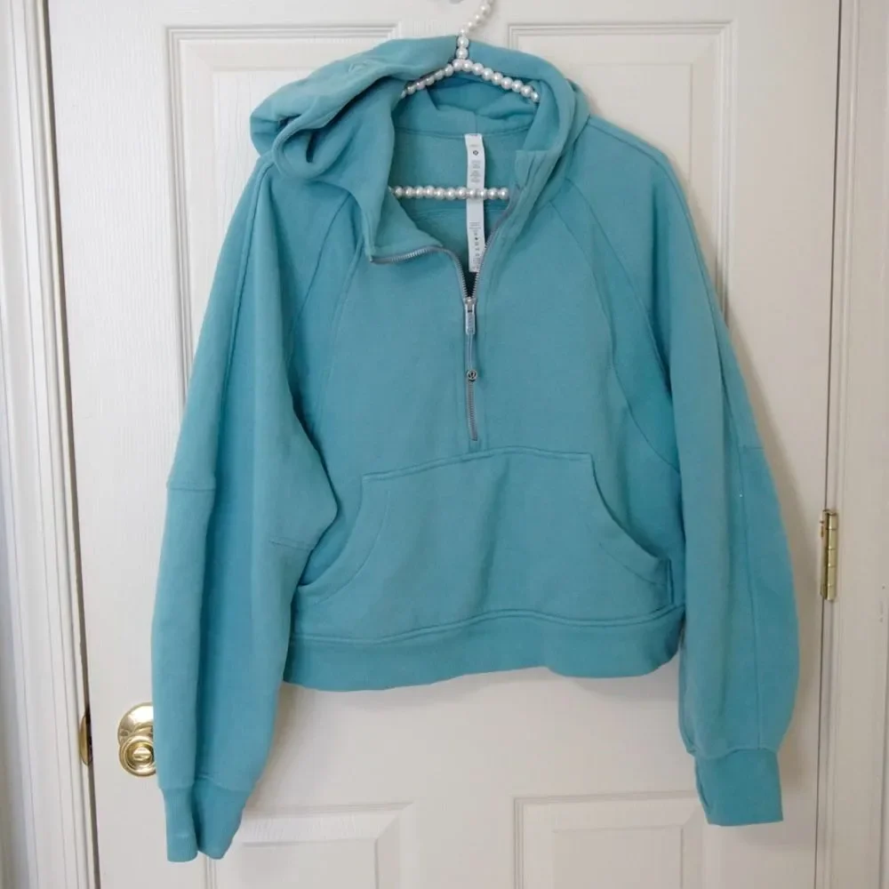 Lululemon Scuba Half Zip with Hood | Blue | Size M/L - Picture 1 of 9